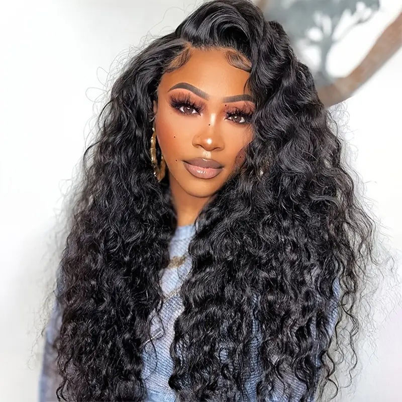 European and American fashion front lace small curly wig hot sale natural fluffy long curly hair synthetic fiber headpiece
