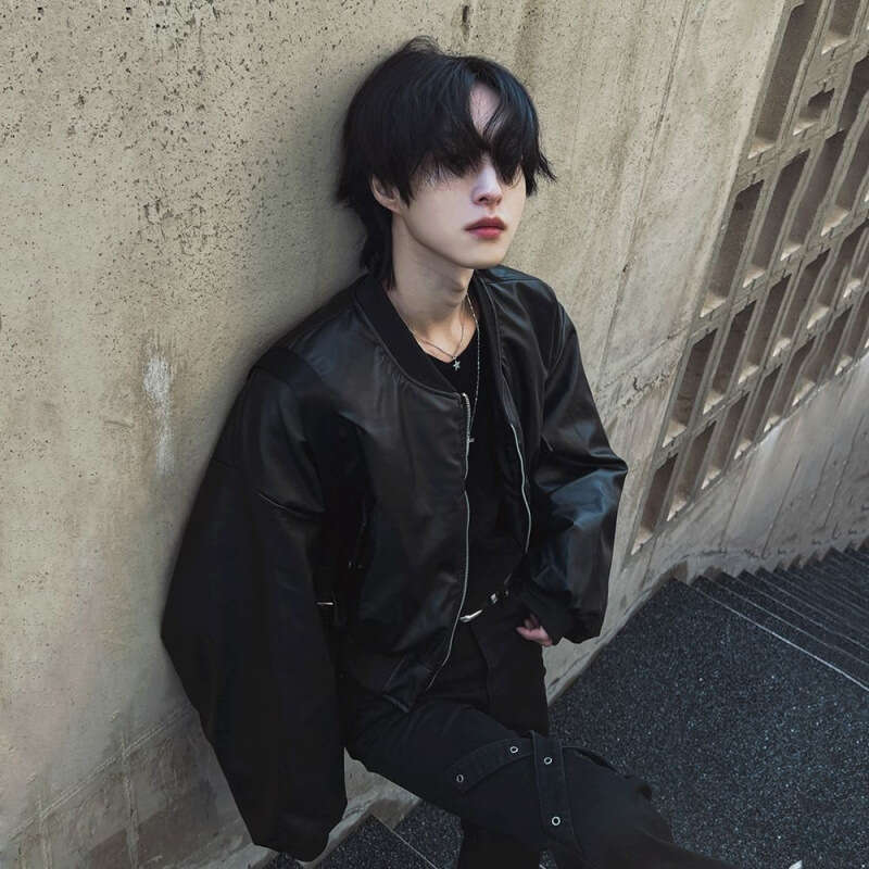 MYQ Handsome Short For Men In Autumn Winter, Luxury And Loose Jacket, Korean Edition, Trendy Motorcycle Leather Jacket