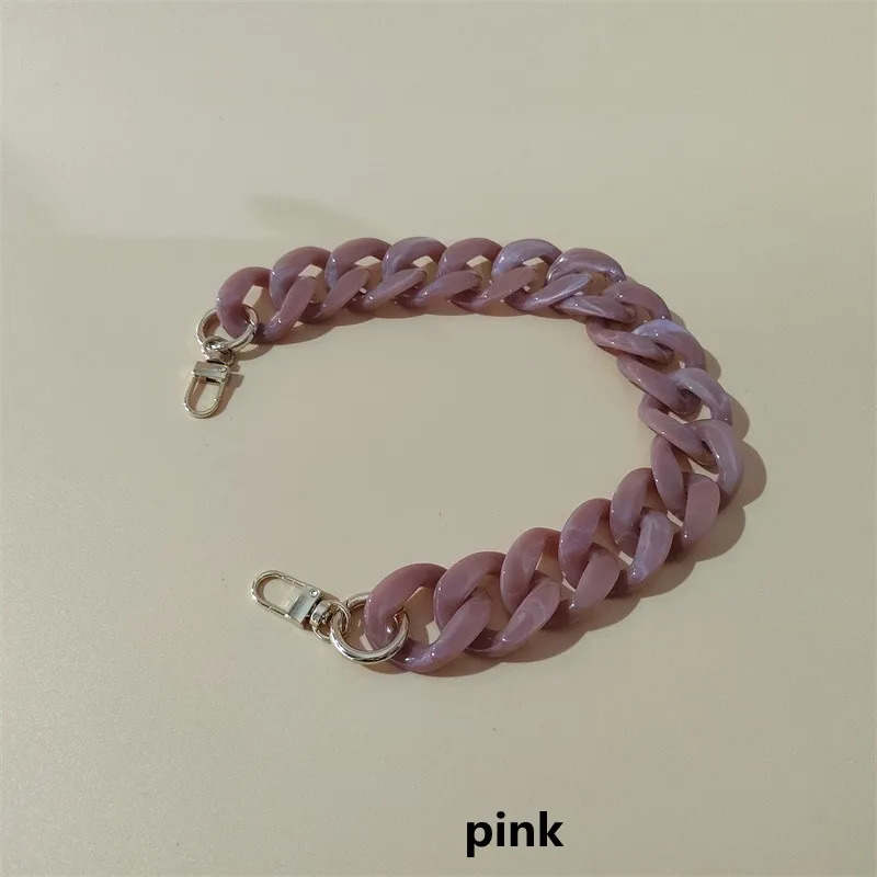 Trendy Resin Acrylic Plastic Pvc Bag Strap Chain Handbag Replacement With Snap Hooks Diy Purse Handle Accessories Bag Parts 241115