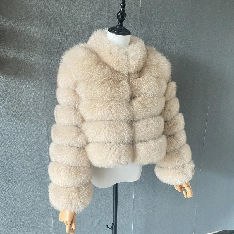 Natural Real Fur Vest Coat For Female stand collar Coats Waistcoat Long Jacket 241115