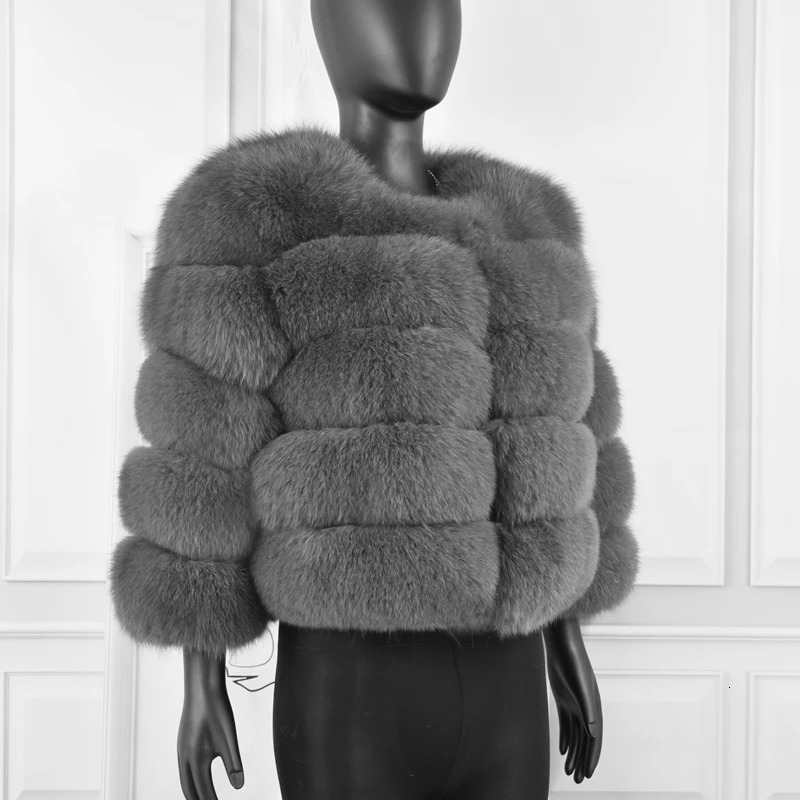 Natural 50CM Real Fur Coat Women Winter Vest Jacket Fashion Outwear 241115