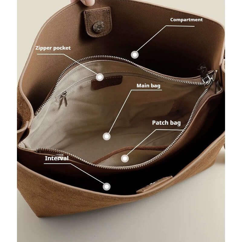 New Style High-Grade Genuine Leather Large-Capacity Fashionable Commuter Single Shoulder Tote Bag For Women Street Dressing