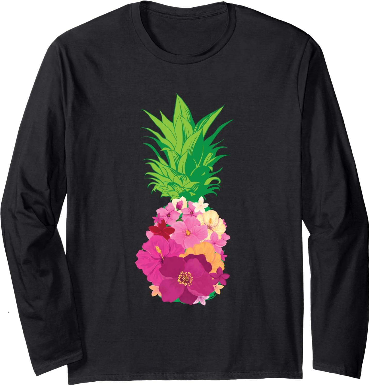 Long Sleeve Shirts for Men sweatshirt Cool Pineapple Flowers For Cute Beach Lovers Gift Long Sleeve Tee Streetwear Casual tops clothes fashion