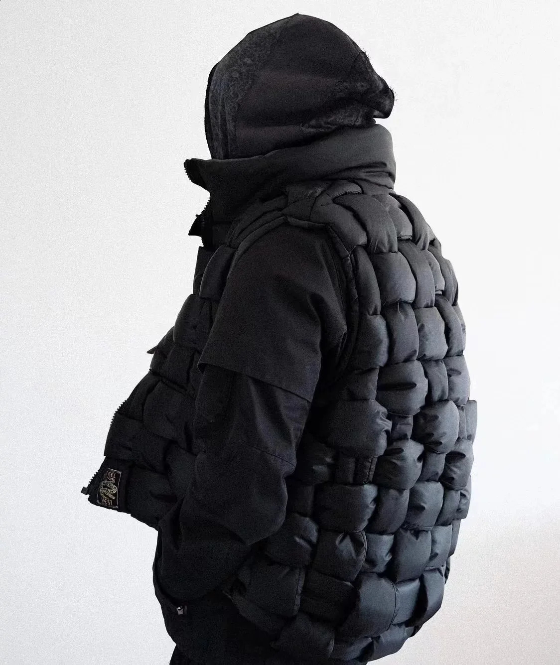 Twocolor Pure Cotton Warm Doublesided Wear High Collar Woven Coat Mens and Womens Loose Vest 241116