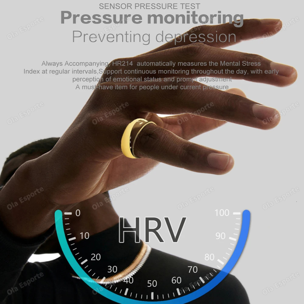 2024 Smart Ring Health Monitor For Men Women Thermometer Blood Pressure Heart Rate Sleep Monitor IP68 Waterproof for Android 240412