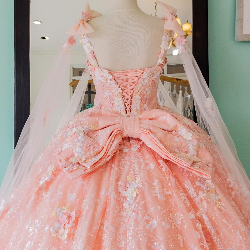 Pink Shiny Off The Shoulder Quinceanera Dresses Ball Gown Lace Applique Beaded Tull With Cape Corset Sweet 16 Dress Vestido De 15 Anos