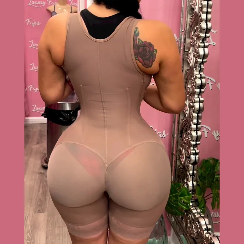 Fajas Colombianas High Compression Flatten Abdomen Body Shaper Tummy Control Butt Lifter Shapewear Waist Trainer Bodysuit 241115