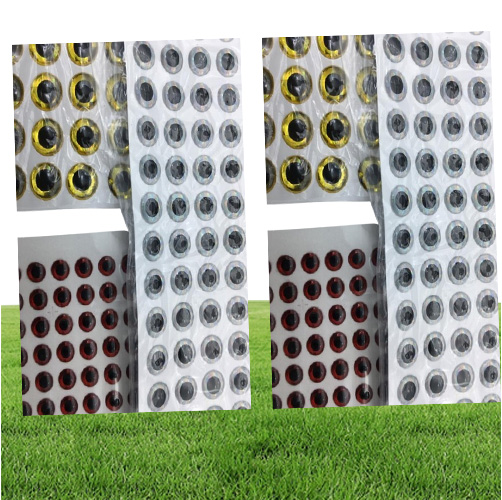 Rompin 100PCS 3D Stick Fishing Eyes for Lure Making Fly Tying fake eyes fishing lure diy red gold sliver 3mm 5mm 7mm 9mm