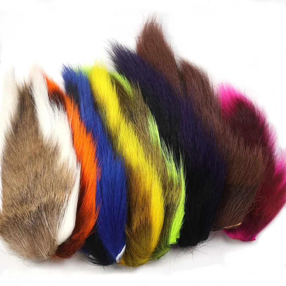Vtwins Fly Tying Fur Whole Dyed Deer Tail Hair Fur Bucktail Jigs Fly Tying Saltwater Flies Dry for Fly Tying Bucktail Materials 241116