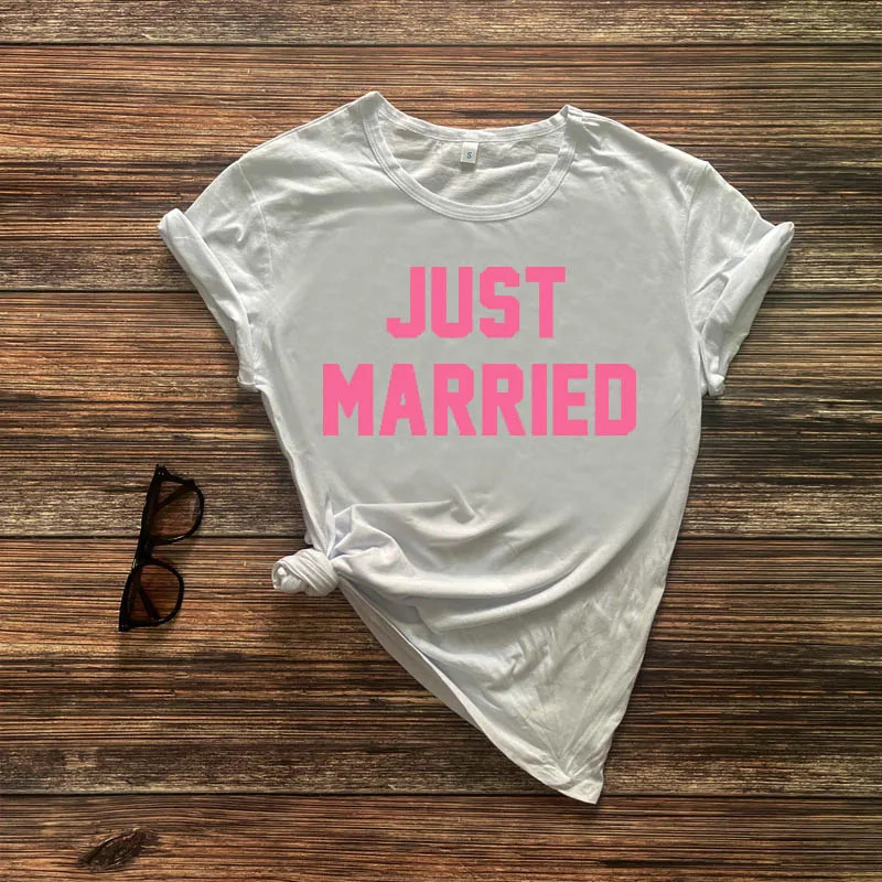 Just married T Shirt Aesthetic drunk Tshirt Women Ulzzang Wedding Bachelor Party Tops Lady ONeck oversized t shirt 240416