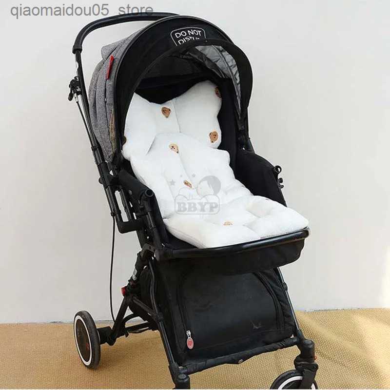 Stroller Parts Accessories Baby stroller liner breathable newborn car seat cushion cotton baby autumn childrens pram accessories Q240416