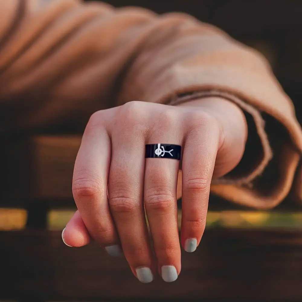 Simple trends interesting middle finger stickers paper man rings hip-hop fuxk graffiti rings mens couple parties new gifts jewelry W250111