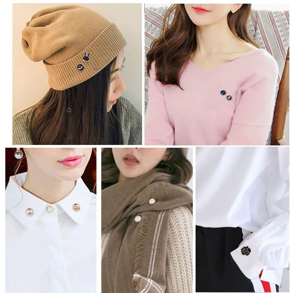 Brooch Pin Set Womens Small Pearl s Lapel Pins Sweater Shirt Fixed Clothes Decoration Accessories Gift 241116
