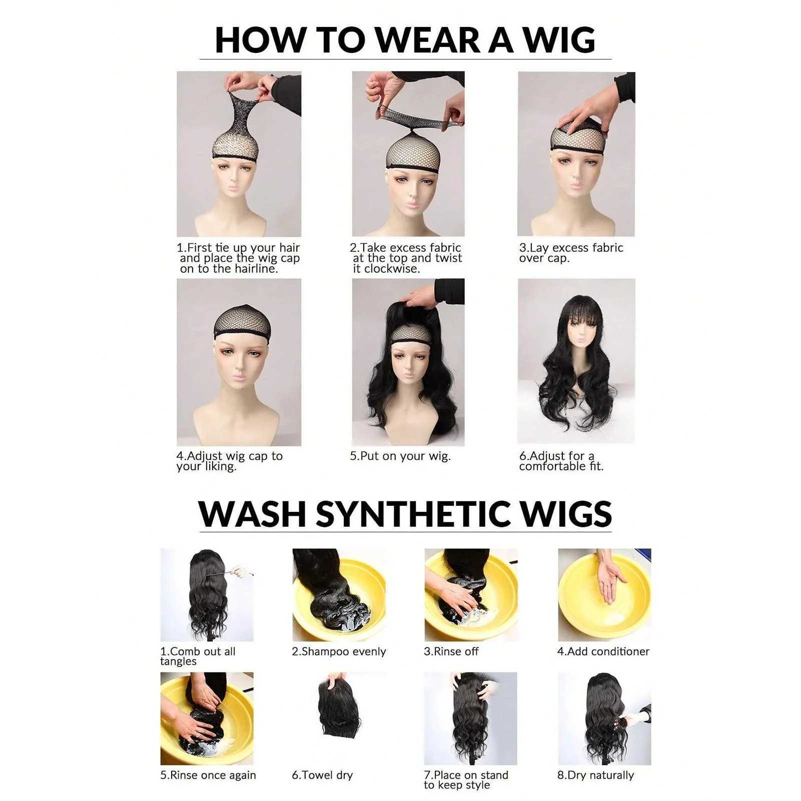 10 inch female black short wig synthetic natural fake hair to replace womens daily hairstyle W241116