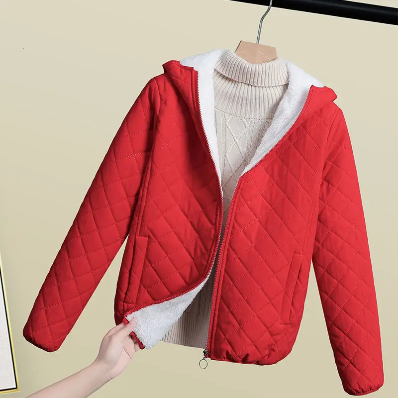 2023 Autumn Winter Women Cotton Jacket Thin light Short Parkas Fleece thicken Warm Female Padded Casual Outwear 241108