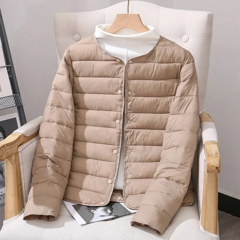 2024 Autumn Winter Short Down Cotton Jacket Women Parkas Thin light Liner Warm Coat Female Casual Outwear Lady Tops 5XL 241115