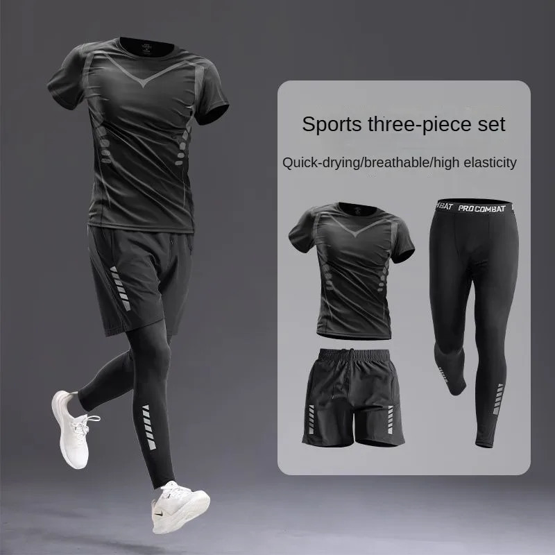 AllSeason Mens Sportswear SetSuit Tracksuit for Running Cycling Fitness Hikinggym clothing men jogging boxing5 pcs 241115