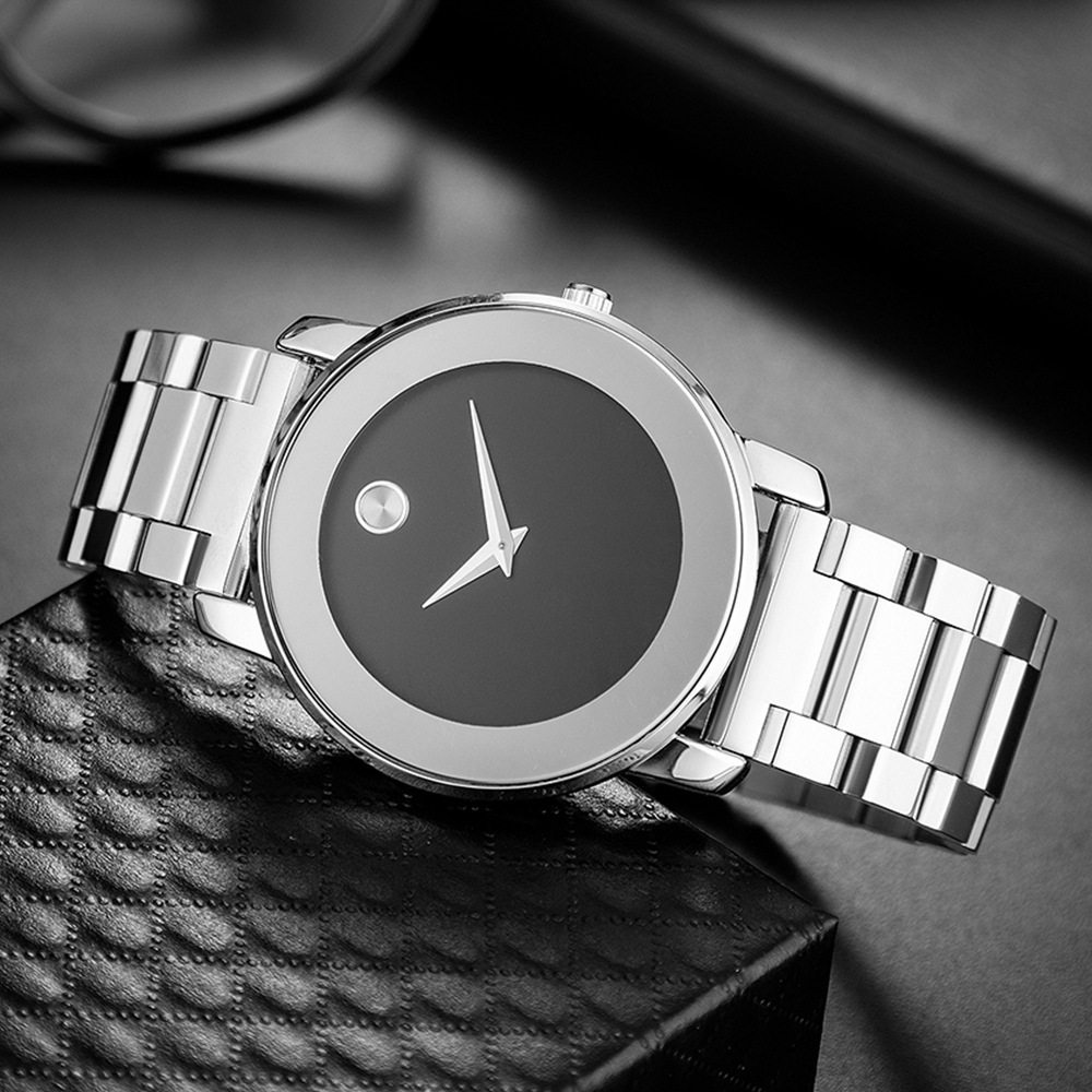 Classic Ultra-thin Men's Watch Business Stainless Steel Strap Brand Quartz Wristwatch Thickness 8mm Dial Diameter 41mm Waterproof Watch Fashion 0