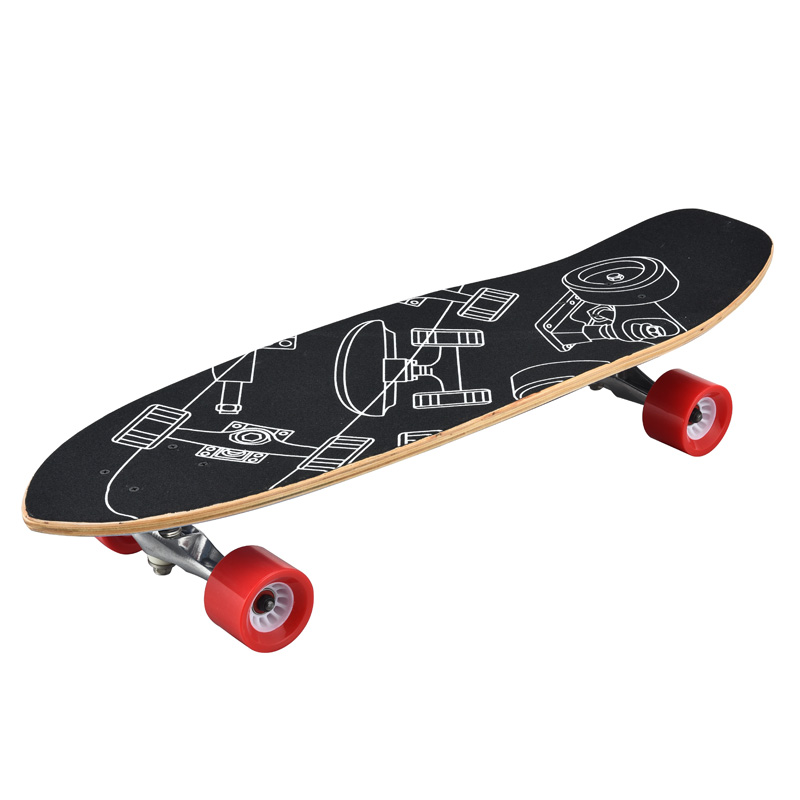 Skateboards rocket boards surfboards maple wear-resistant thickened boards PU wheels aluminium bracket adult children short boards mixed colours