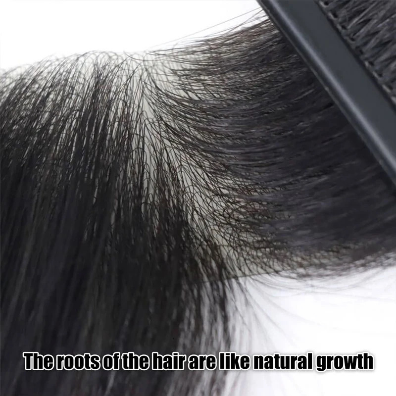 180 % Density Human Hair Hairline For Man Toupee Forehead Hairpiece Invisible Ultra Thin Skin PU Mens Capillary Prosthesis 241115