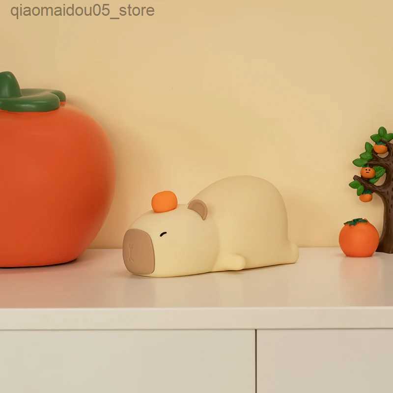 Lamps Shades Cute cartoon silicone LED Capybara night light USB charging dimming sleep night light used for decorating childrens rooms as birthday gif