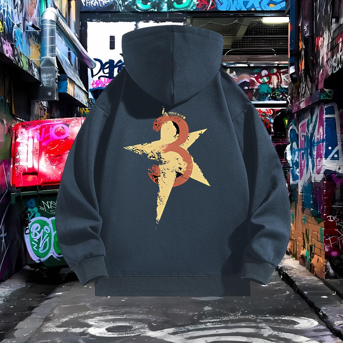 Fashion Casual Hoodie Breathable Long Sleeve Comfortable Men Hoodie DIY Tops Pullover Hoodie Sports Casual Tech Fleece