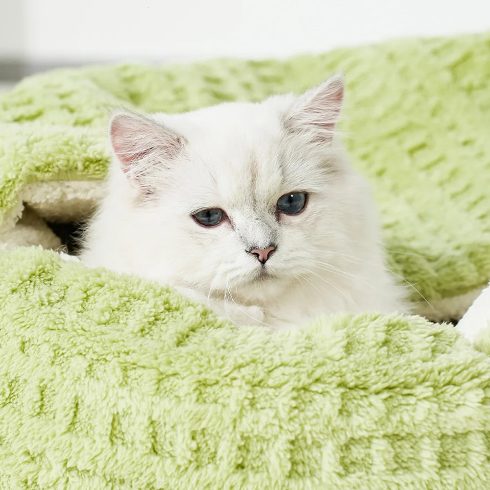 Super warm bed thick cotton house cave pet sleeping cat mat mini dog Chihuahua nest 241115