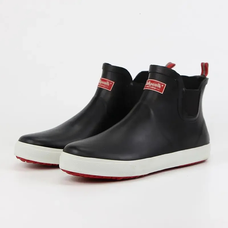 Short Man Shoes Cooking Silicone Low Ankle Chef Kitchen Rain Boots for Men Summer Gum Wide Toes Waterproof Resistant Fishing 241115