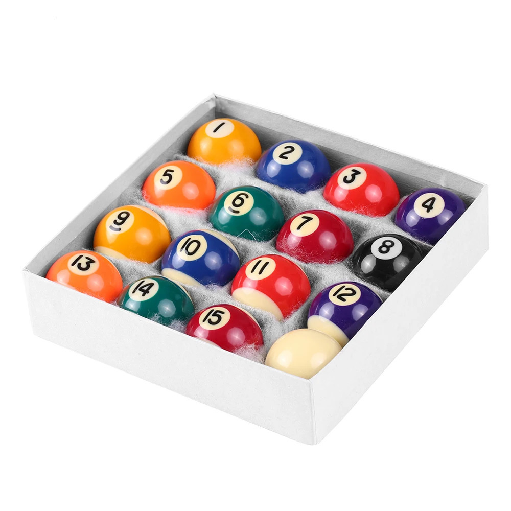 25MM 32MM 38MM Children Billiards Table Balls Set Resin Small Pool Cue Full 241115