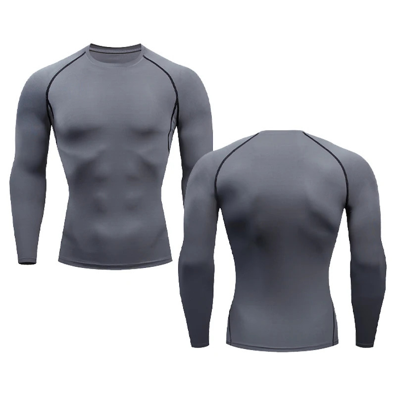 Mens Compression Shirts Longs Sleeve Workout Gym TShirt Running Tops Cool Dry Sports Base Layer Athletic Undershirts 241115