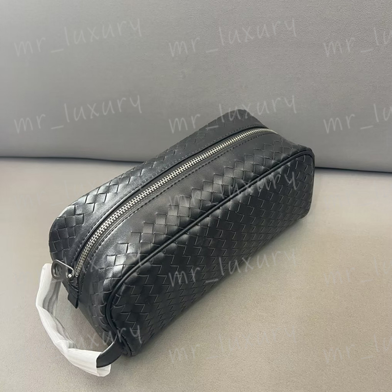 Luxury Make Up Bags Mens Toiletry Bag Handheld Woven Wash Bags Leather Handbag Pouch Wallet Womens Cosmetic Bag Travel Storage Makeup Bags BXD2411161F-10