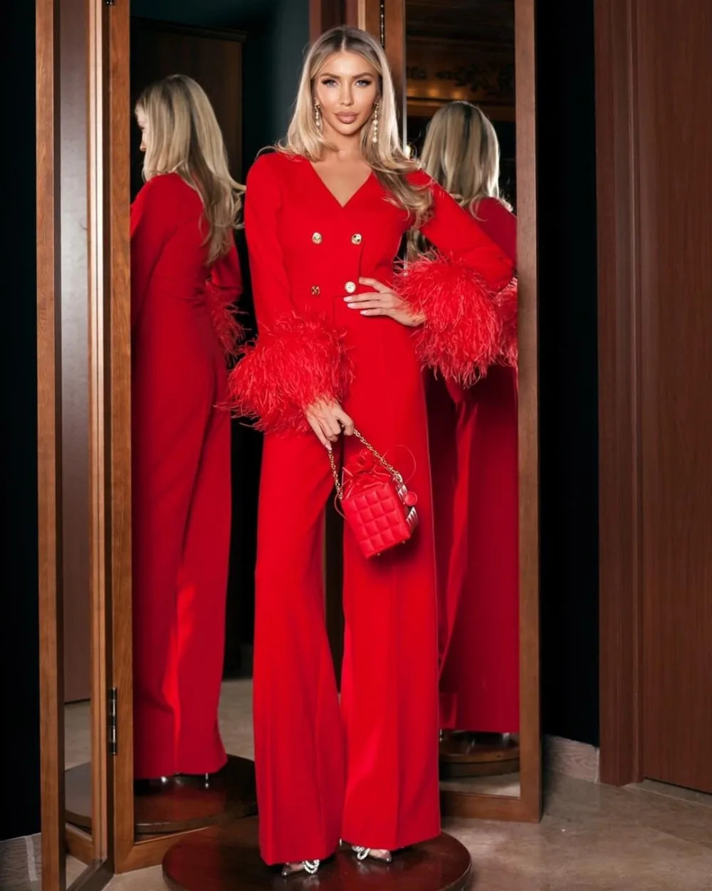 Handmade womens feather jacket set applique power slim fit party formal attire wedding customization 241115