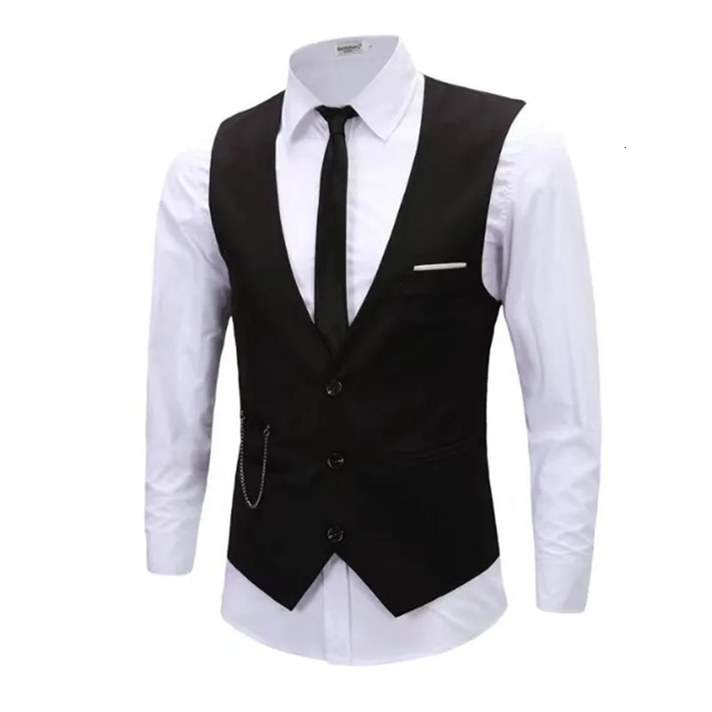 7XL High Quality Dress Vests For Men Slim Fit Mens Suit Vest Male Waistcoat Gilet Homme Casual Sleeveless Formal Business Jacket 241115