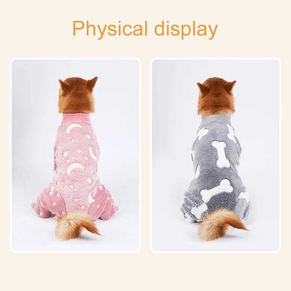 New Arrival Soft dog pajamas 4 legs warm wool stretchy dog pajamas Onesie pet pajamas Fl body cover dog jumpsuit Z241116