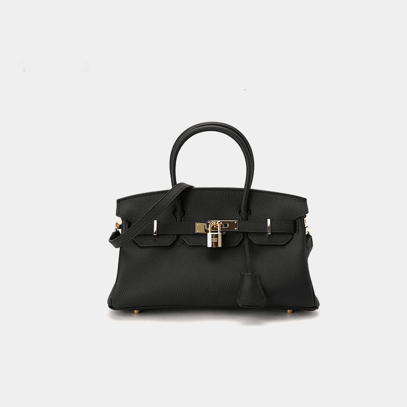 Designer handbag made of genuine leather new top layer hand-held horizontal platinum women's cowhide high-end single shoulder bag niche trendy br
