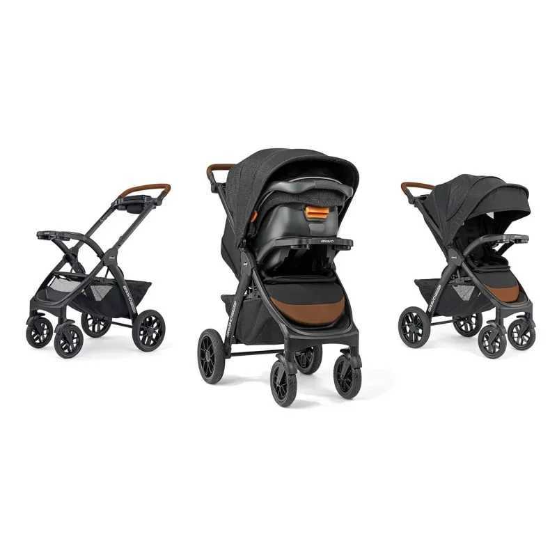 Strollers# Bravo Primo Trio travel system a fast folding wagon with Chicco KeyFit 35 zipper expanding the use of stroller seats and wagon combinations