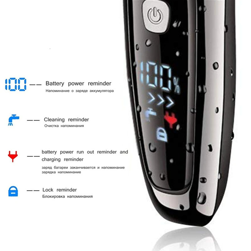 3in1 Grooming Kit Wet Dry Electric Shaver For Men Beard Trimmer Rechargeable Electric Razor Facial Pro Shaving Machine Washable 241115