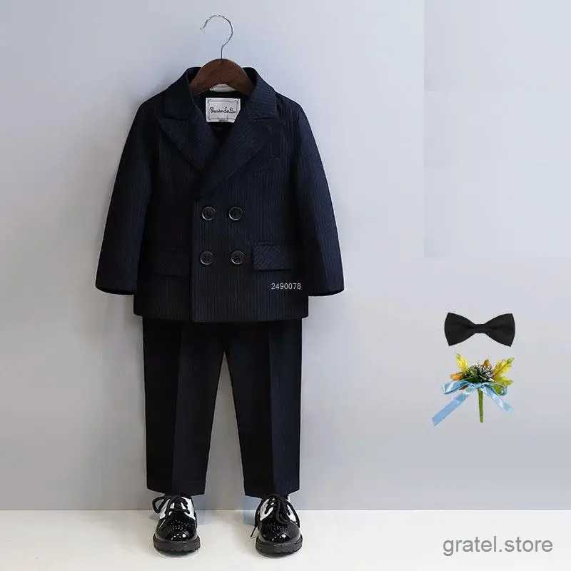 Suits Kids 1 Year Black Birthday Dress Baby Boys Beautiful Photograph Suit Children Wedding Performance Piano Party Blazer Tuxedo Wear