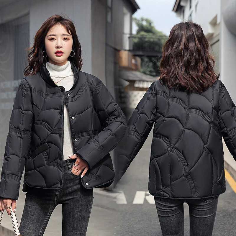 Women Parkas Jacket 2024 Autumn Winter Light Thin Down Cotton Coat Femme Casual Short Warm Basic Outerwear Ladies Tops 241108