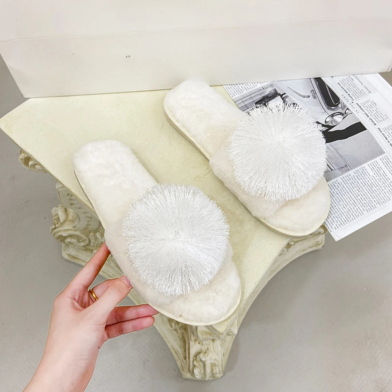 Winter Women Home Indoor Casual Slippers Female Flip Flops Fluffy Shoes Slides Ladies Soft Warm Plush Slipper Slippers Women 241115