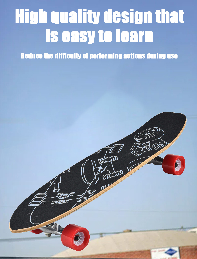 Skateboards rocket boards surfboards maple wear-resistant thickened boards PU wheels aluminium bracket adult children short boards mixed colours