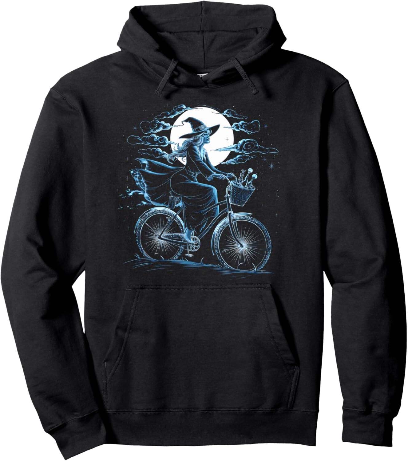 Hoodie for Mens Womens Witch Bicycle Halloween Costume Spooky Season Witchy Woman Pullover Hoodie Graphic Hoodies sweatshirt