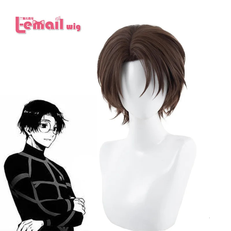 L-email wig Synthetic Hair Anime BLUE LOCK Yukimiya Kenyu Cosplay Wigs Brown 30cm Short Silicone Man Cosplay Heat Resistant Wig 241115
