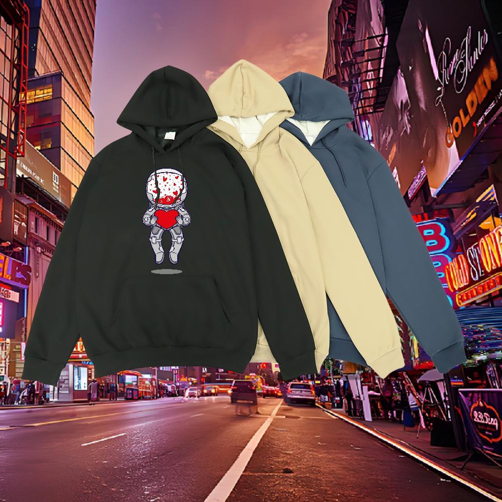 Classic Casual Men's Hooded Sweatshirt Breathable Long Sleeve Loose Fit Mens Hoodie Custom Anime Wear Outdoor Warm Fleece
