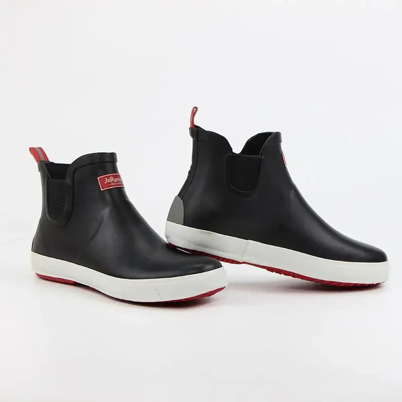 Short Man Shoes Cooking Silicone Low Ankle Chef Kitchen Rain Boots for Men Summer Gum Wide Toes Waterproof Resistant Fishing 241115