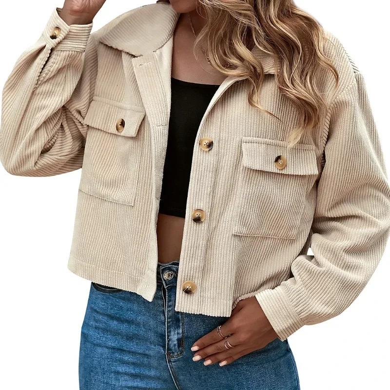 Stylish Solid Color Button Front Long Sleeve Jacket Sof Spring and Fall Women Casual Wear for Everyday Occasions 241108