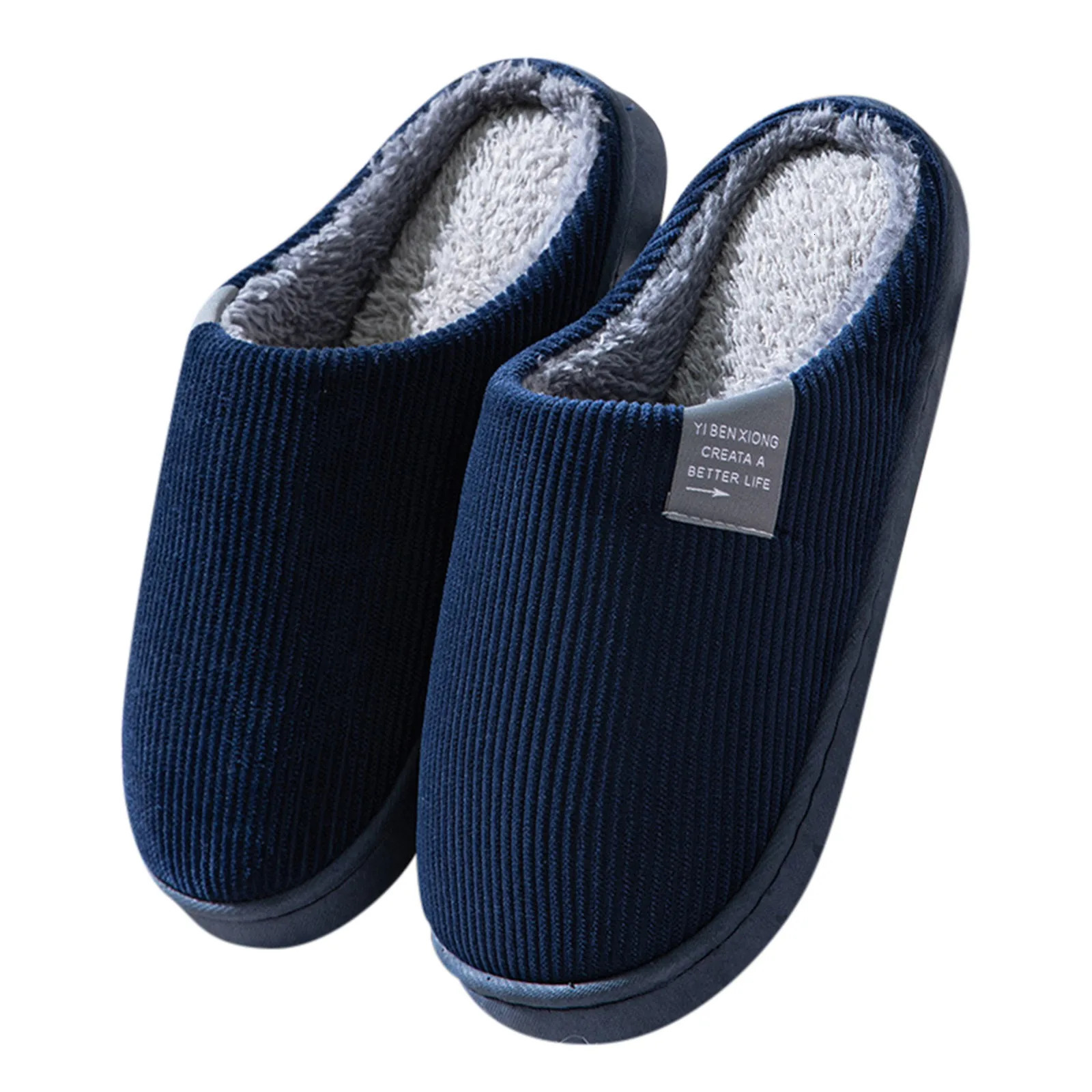Winter Warm Fur Slippers Men Couples House NonSlip Soft Shoes Women Comfort Flat Heel Home Indoor Bedroom Zapatillas Casa Mujer 241115