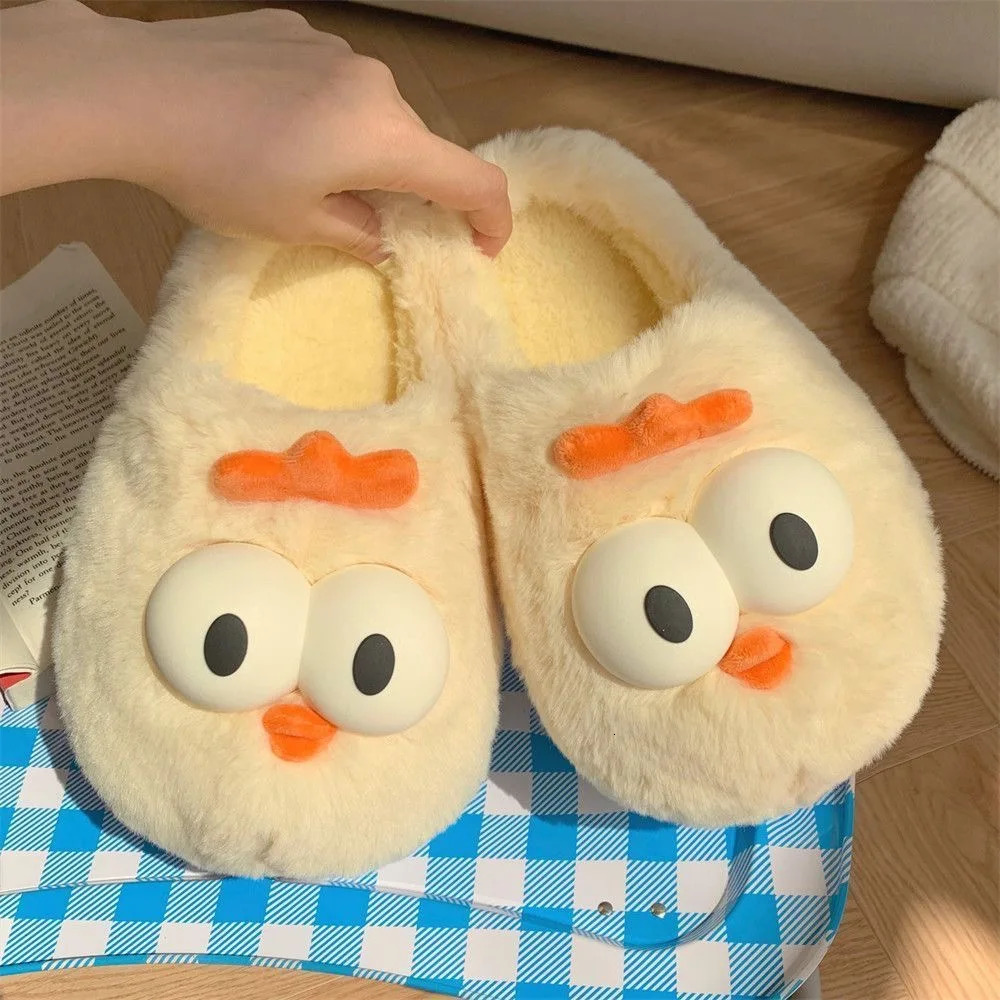 Cute Bear Single Band Winter Women Slipper Soft Heel Platform Fur Warm Indoor Comfortable Home Fluffy Home Slippers 241115