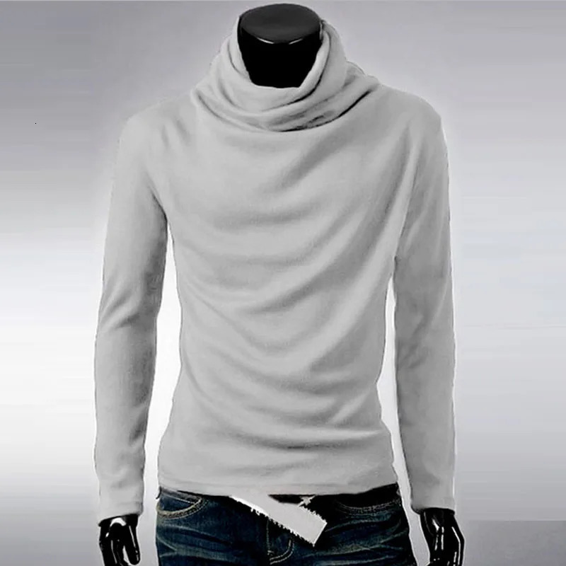 Winter Mens Turtle Neck Sweater Solid Color Fashion Knitted Pulled Mens Casual Sweater Autumn Knitted MY278 241112