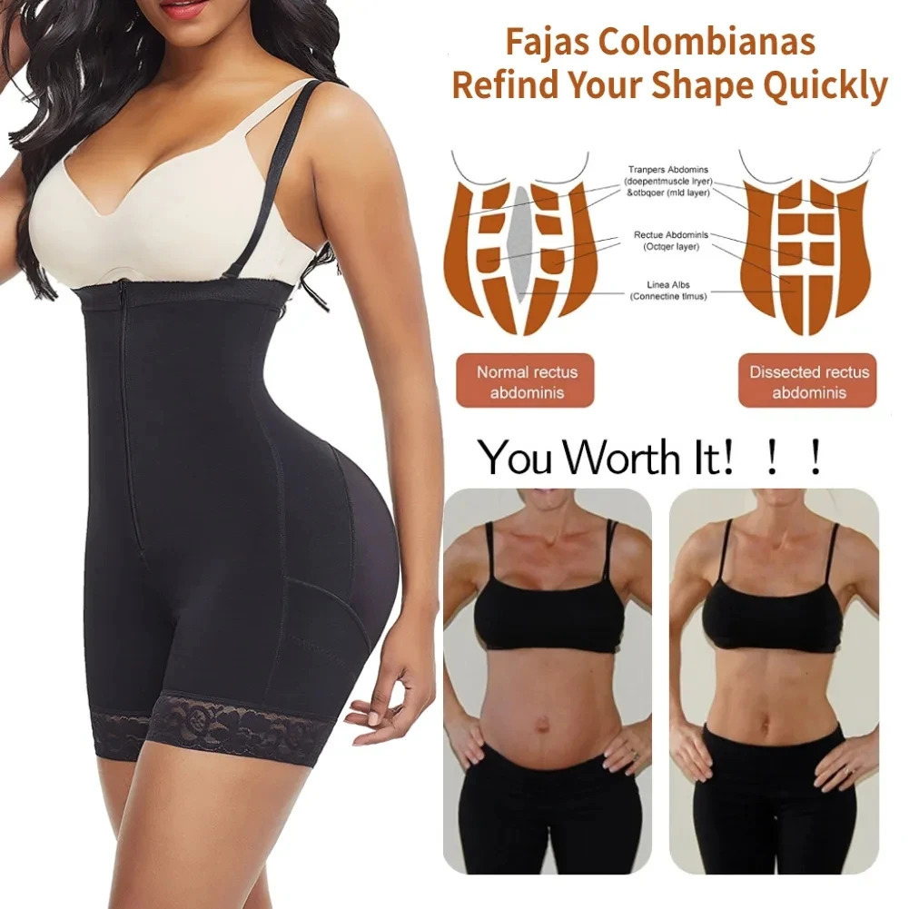 Fajas Colombianas High Waist Trainer Body Shapewear Slimming Sheath Women Flat Belly Butt Lifter Shapers Panties Push Up Corset 241115